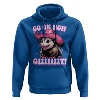 Cowboy Opossum Go On Now Git Hoodie Funny Possum Pink Cowgirl Hat Western Wild West - Wonder Print Shop