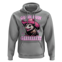 Cowboy Opossum Go On Now Git Hoodie Funny Possum Pink Cowgirl Hat Western Wild West - Wonder Print Shop