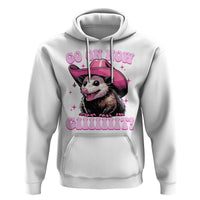 Cowboy Opossum Go On Now Git Hoodie Funny Possum Pink Cowgirl Hat Western Wild West - Wonder Print Shop