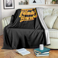 Retro Mayor of Funky Town Throw Blanket Funny Vintage 70s Disco Party