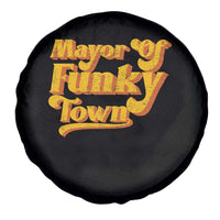 Retro Mayor of Funky Town Spare Tire Cover Funny Vintage 70s Disco Party