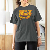 Retro Mayor of Funky Town T Shirt For Women Funny Vintage 70s Disco Party