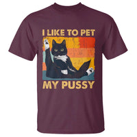 Funny Humor Saying Cat T Shirt I Like To Pet My Pussy Naughty Vintage - Wonder Print Shop