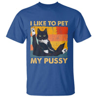 Funny Humor Saying Cat T Shirt I Like To Pet My Pussy Naughty Vintage - Wonder Print Shop