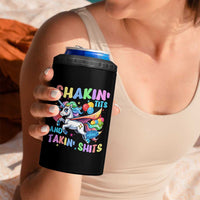 Shakin' Tits and Takin' Shits 4 in 1 Can Cooler Tumbler Naughty Funny Unhinged Unicorn - Wonder Print Shop