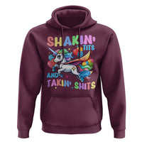 Shakin' Tits and Takin' Shits Hoodie Naughty Funny Unhinged Unicorn - Wonder Print Shop