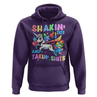 Shakin' Tits and Takin' Shits Hoodie Naughty Funny Unhinged Unicorn - Wonder Print Shop