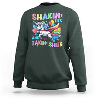 Shakin' Tits and Takin' Shits Sweatshirt Naughty Funny Unhinged Unicorn - Wonder Print Shop