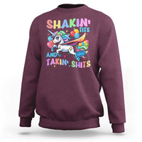 Shakin' Tits and Takin' Shits Sweatshirt Naughty Funny Unhinged Unicorn - Wonder Print Shop