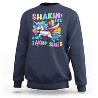 Shakin' Tits and Takin' Shits Sweatshirt Naughty Funny Unhinged Unicorn - Wonder Print Shop