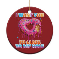 Funny Offensive Embarrassing Christmas Ornament I Want You to Glaze My Hole Adult Humor Donut - Wonder Print Shop