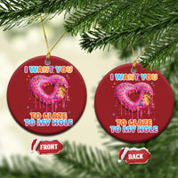 Funny Offensive Embarrassing Christmas Ornament I Want You to Glaze My Hole Adult Humor Donut - Wonder Print Shop
