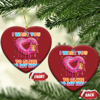 Funny Offensive Embarrassing Christmas Ornament I Want You to Glaze My Hole Adult Humor Donut - Wonder Print Shop
