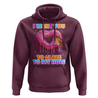 Funny Offensive Embarrassing Hoodie I Want You to Glaze My Hole Adult Humor Donut - Wonder Print Shop