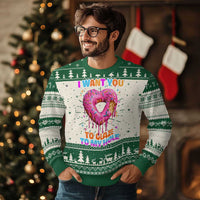 Funny Offensive Embarrassing Knitted Sweatshirt I Want You to Glaze My Hole Adult Humor Donut - Wonder Print Shop