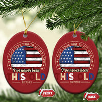 Dont Know How To Act My Age Christmas Ornament Vintage Funny Old Man Saying American Flag - Wonder Print Shop