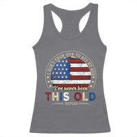 Dont Know How To Act My Age Racerback Tank Top Vintage Funny Old Man Saying American Flag - Wonder Print Shop