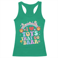 Funny Embarrassing Racerback Tank Top I Love Toys That Go Brrr Adult Humor - Wonder Print Shop