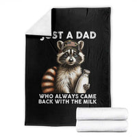 Just A Dad Who Always Came Back With The Milk Throw Blanket Retro Raccoon Camo Fathers Day - Wonder Print Shop