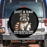 Just A Dad Who Always Came Back With The Milk Spare Tire Cover Retro Raccoon Camo Fathers Day - Wonder Print Shop