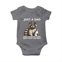 Just A Dad Who Always Came Back With The Milk Baby Onesie Retro Raccoon Camo Fathers Day - Wonder Print Shop