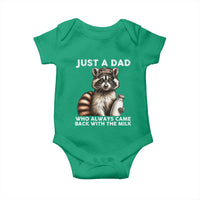 Just A Dad Who Always Came Back With The Milk Baby Onesie Retro Raccoon Camo Fathers Day - Wonder Print Shop