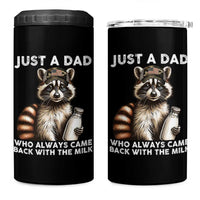 Just A Dad Who Always Came Back With The Milk 4 in 1 Can Cooler Tumbler Retro Raccoon Camo Fathers Day - Wonder Print Shop