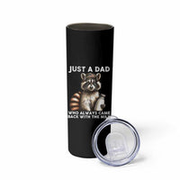 Just A Dad Who Always Came Back With The Milk Skinny Tumbler Retro Raccoon Camo Fathers Day - Wonder Print Shop