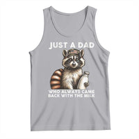 Just A Dad Who Always Came Back With The Milk Tank Top Retro Raccoon Camo Fathers Day - Wonder Print Shop