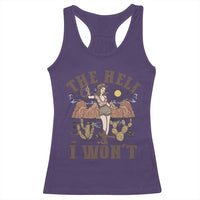 Funny Western Cowgirl Racerback Tank Top Retro Country The Hell I Won't - Wonder Print Shop