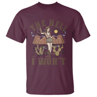 Funny Western Cowgirl T Shirt Retro Country The Hell I Won't - Wonder Print Shop
