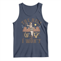 Funny Western Cowgirl Tank Top Retro Country The Hell I Won't - Wonder Print Shop