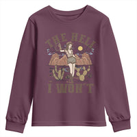 Funny Western Cowgirl Youth Sweatshirt Retro Country The Hell I Won't - Wonder Print Shop