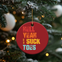 Funny Inappropriate Embarrassing Christmas Ornament Funny Foot Fetish Sucking Toes Cringe Offensive Humor - Wonder Print Shop