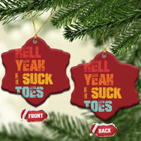Funny Inappropriate Embarrassing Christmas Ornament Funny Foot Fetish Sucking Toes Cringe Offensive Humor - Wonder Print Shop