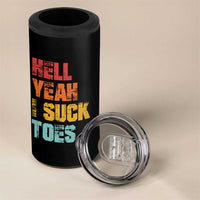 Funny Inappropriate Embarrassing 4 in 1 Can Cooler Tumbler Funny Foot Fetish Sucking Toes Cringe Offensive Humor - Wonder Print Shop