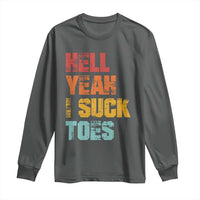 Funny Inappropriate Embarrassing Long Sleeve Shirt Funny Foot Fetish Sucking Toes Cringe Offensive Humor - Wonder Print Shop