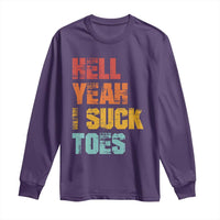 Funny Inappropriate Embarrassing Long Sleeve Shirt Funny Foot Fetish Sucking Toes Cringe Offensive Humor - Wonder Print Shop