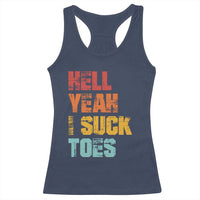 Funny Inappropriate Embarrassing Racerback Tank Top Funny Foot Fetish Sucking Toes Cringe Offensive Humor - Wonder Print Shop