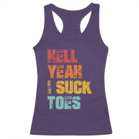 Funny Inappropriate Embarrassing Racerback Tank Top Funny Foot Fetish Sucking Toes Cringe Offensive Humor - Wonder Print Shop