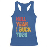 Funny Inappropriate Embarrassing Racerback Tank Top Funny Foot Fetish Sucking Toes Cringe Offensive Humor - Wonder Print Shop