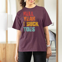 Funny Inappropriate Embarrassing T Shirt For Women Funny Foot Fetish Sucking Toes Cringe Offensive Humor - Wonder Print Shop