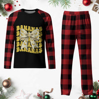 Bananas Coquette Bow Plaid Pajama Set Retro Banana Lovers Women Girls Kids