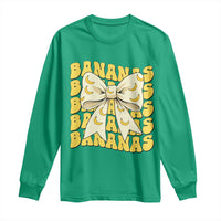 Bananas Coquette Bow Long Sleeve Shirt Retro Banana Lovers Women Girls Kids