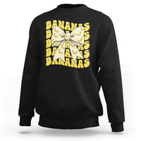 Bananas Coquette Bow Sweatshirt Retro Banana Lovers Women Girls Kids
