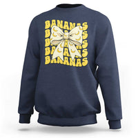 Bananas Coquette Bow Sweatshirt Retro Banana Lovers Women Girls Kids