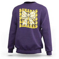 Bananas Coquette Bow Sweatshirt Retro Banana Lovers Women Girls Kids