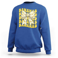 Bananas Coquette Bow Sweatshirt Retro Banana Lovers Women Girls Kids