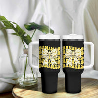 Bananas Coquette Bow Tumbler With Handle Retro Banana Lovers Women Girls Kids