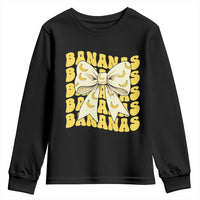 Bananas Coquette Bow Youth Sweatshirt Retro Banana Lovers Women Girls Kids
